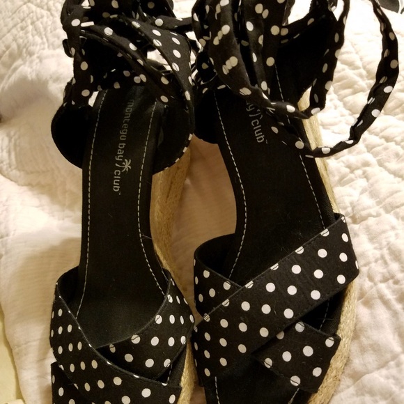 Montego Bay Club Shoes - Polka dot platform sandals.